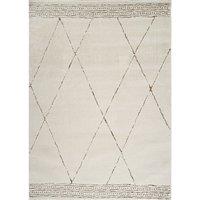 Livabliss Freud-Modern Ivory Brown High Pile Living Dining Bedroom Rug | Size: 200 cm x 275 cm
