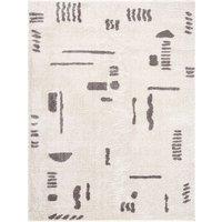 Livabliss Fossay Shag-Washable Beige Brown Green Grey Modern High Pile Rug in Charcoal | Size: 120 cm x 170 cm
