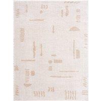 Livabliss Fossay Shag Washable Modern High Pile Rug in Beige | Size: 120 cm x 170 cm