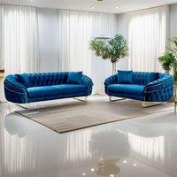 Cammen 3+2 Plush Velvet Chesterfield Sofa Set Available in 3 Colors
