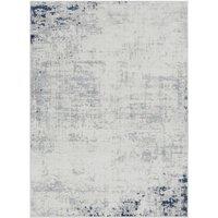 Livabliss Roma Abstract Modern Marble Living Dining Bedroom Rug in Dark Blue | Size: 160 cm diameter