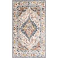 Livabliss Vintage Oriental Boho Jade Area Rug in Grey | Size: 160 cm x 160 cm