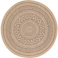 NOVA Round In- & Outdoor Cottage Jute-Look Area Rug