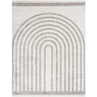 Livabliss Fossay Shag-Washable Beige Brown Green Grey Modern High Pile Rug in Mid Grey | Size: 160 cm x 215 cm