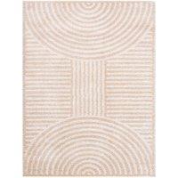 Livabliss Fossay Shag Washable Modern High Pile Rug in Beige | Size: 140 cm x 200 cm