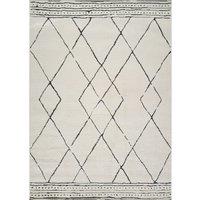Livabliss Freud-Modern Ivory Black Brown High Pile Living Dining Bedroom Rug | Size: 160 cm x 215 cm