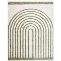 Livabliss Fossay Shag Washable Modern High Pile Rug in Green | Size: 140 cm x 200 cm