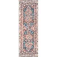 Livabliss Colin-Washable Brown Grey Blue Traditionnal Vintage Boho Living Dining Rug in Pink | Size: 120 cm x 170 cm