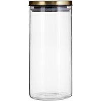 Orsina 1300ml Gold Lid Storage Jar, Clear Glass with Airtight Silicone Seal & Gold-Coloured Metal Lid
