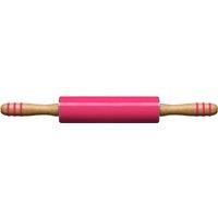 Premier Housewares Non Stick Zing Red Silicone Rolling Pin, Heat Resistant Rolling Pin, Durable Wooden Pin For KItchen in Pink