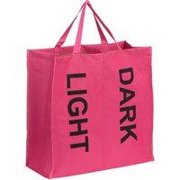 Orsina Hot Pink 2-Section Laundry Bag With Handles, Dual-Compartment Design For Easy Sorting, Lightweight