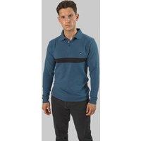 Toplook London Men's Cotton Long Sleeved Stripe Polo Shirt