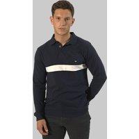 Toplook London Men's Cotton Long Sleeved Stripe Polo Shirt