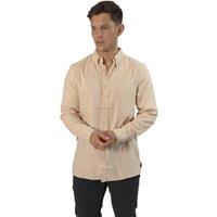 TopLook London Men's Business Casual Shirt Button-Down Semi Formal Shirt in Light Beige | Size: 2XL