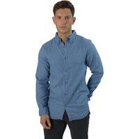 TopLook London Men's Business Casual Shirt Button-Down Semi Formal Shirt in Mid Blue | Size: Small