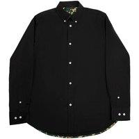 TopLook London Men's Smart Casual Shirt Button-Down Long Sleeve Shirt in Black | Size: Medium