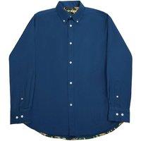TopLook London Men's Smart Casual Shirt Button-Down Long Sleeve Shirt in Dark Navy | Size: Medium