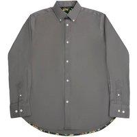 TopLook London Men's Smart Casual Shirt Button-Down Long Sleeve Shirt in Mid Grey | Size: Medium