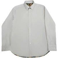 TopLook London Men's Smart Casual Shirt Button-Down Long Sleeve Shirt in Light Grey | Size: Large