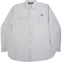 TopLook London Men's Mens Smart Casual Button-Down Cotton Shirt with Pockets in Light Grey | Size: 2XL