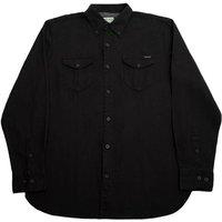 TopLook London Men's Mens Smart Casual Button-Down Cotton Shirt with Pockets in Black | Size: XS