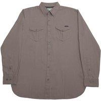 TopLook London Men's Mens Smart Casual Button-Down Cotton Shirt with Pockets in Mid Grey | Size: Medium