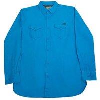 TopLook London Men's Mens Smart Casual Button-Down Cotton Shirt with Pockets in Bright Blue | Size: 3XL