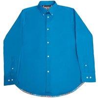 TopLook London Men's Mens Business Casual Shirt Button-Down Casual Shirts in Bright Blue | Size: XS
