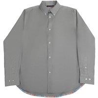 TopLook London Men's Mens Business Casual Shirt Button-Down Casual Shirts in Mid Grey | Size: Large