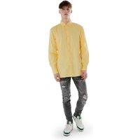 TopLook London Men's Mens Business Causal Shirt Button-Down Long Sleeve Shirt in Yellow | Size: XS