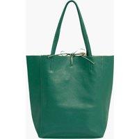 Heather Italian Leather Tote Bag - Emerald Green, Pebbled