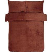 Gr8 Home Sleepdown Waffle Teddy Fleece Duvet Pillowcase Set in Orange | Size: Super King