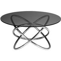 Orsina Striking Modern Design Smoked Glass Top End Table, Stable Design Side Table, Durable Glass Corner Table in Grey