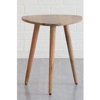 MH London Triangle Solid Mango Wood Side Table, Bedside End Table - Tora in Natural