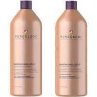 Pureology Nanoworks Gold Conditioner 1000ml Supersize Double Pack in Clear