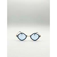 SVNX Women's Diamond Shape Sunglasses in Black Blue