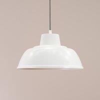 ValueLights Morris Metal Drop Hanging Pendant Ceiling Light with LED Bulb in White