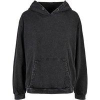 Build Your Brand Women's Acid Wash Oversized Hoodie in Black | Size: XS