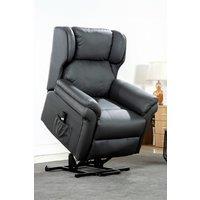 More4Homes Oakford Single Motor Rise Recliner Bonded Leather Wingback Chair in Grey