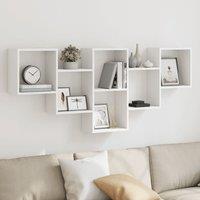 Berkfield Home Wall Shelf White 159x18x66 cm Engineered Wood | Size: 159 x 18 x 66 cm