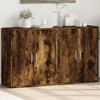 Berkfield Home Sideboards 2 pcs Smoked Oak 60x31x70 cm Engineered Wood in Brown | Size: 60 x 31 x 70 cm