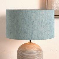 Ruma Duck Egg Slubbed Faux Silk Gold Lined Cylinder Shade for Table Lamp in Green | Size: 16 inches