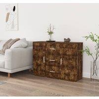 Berkfield Home Sideboard Smoked Oak 91x29.5x65 cm Engineered Wood in Brown