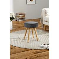 Corduroy Round Footstool Dressing Stool