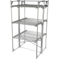 Oypla 3 Tier Electrical Heated Folding Clothes Horse Airer in Silver