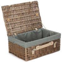 Wicker 45cm Antique Wash Picnic Basket with Cotton Lining