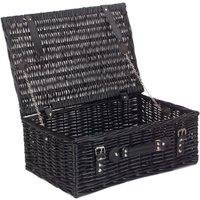 Red Hamper Wicker 45cm Black Willow Basket