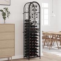 Berkfield Home Wine Rack for 73 Bottles Black 45x36x200 cm Wrought Iron | Size: 45 x 36 x 200 cm