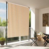 Berkfield Home Outdoor Roller Blind Orange & White 150x270 cm Fabric&Steel