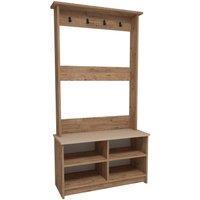 Destina Home Amelia Hallway Coat Rack with Shelves in Medium Beige | Size: 1 Pack